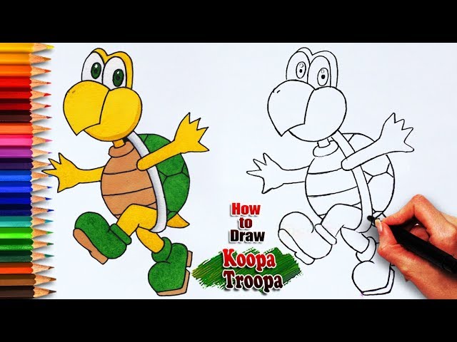 How to draw koopa troopa super mario drawing easy drawing step by step draw for learning