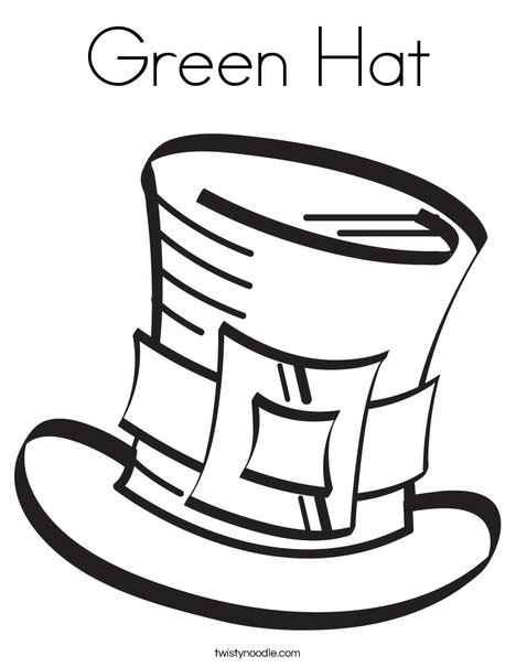 Green hat coloring page