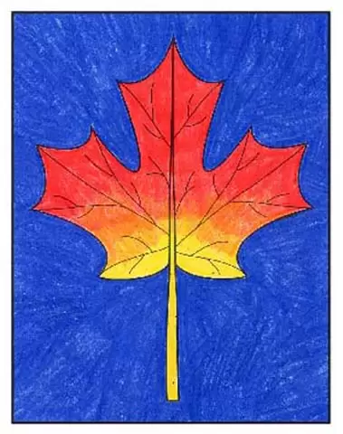 Easy how to draw a maple leaf tutorial and leaf coloring page