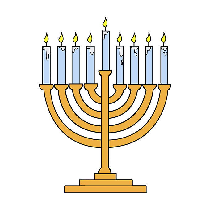 How to draw a menorah