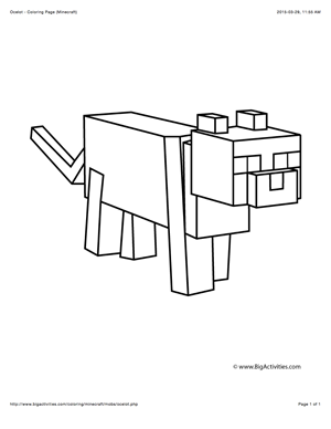 Minecraft coloring page with a picture of an ocelot to color minecraft t minecraft coloring pages minecraft drawings