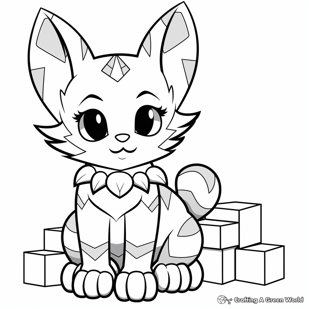 Minecraft cat coloring pages