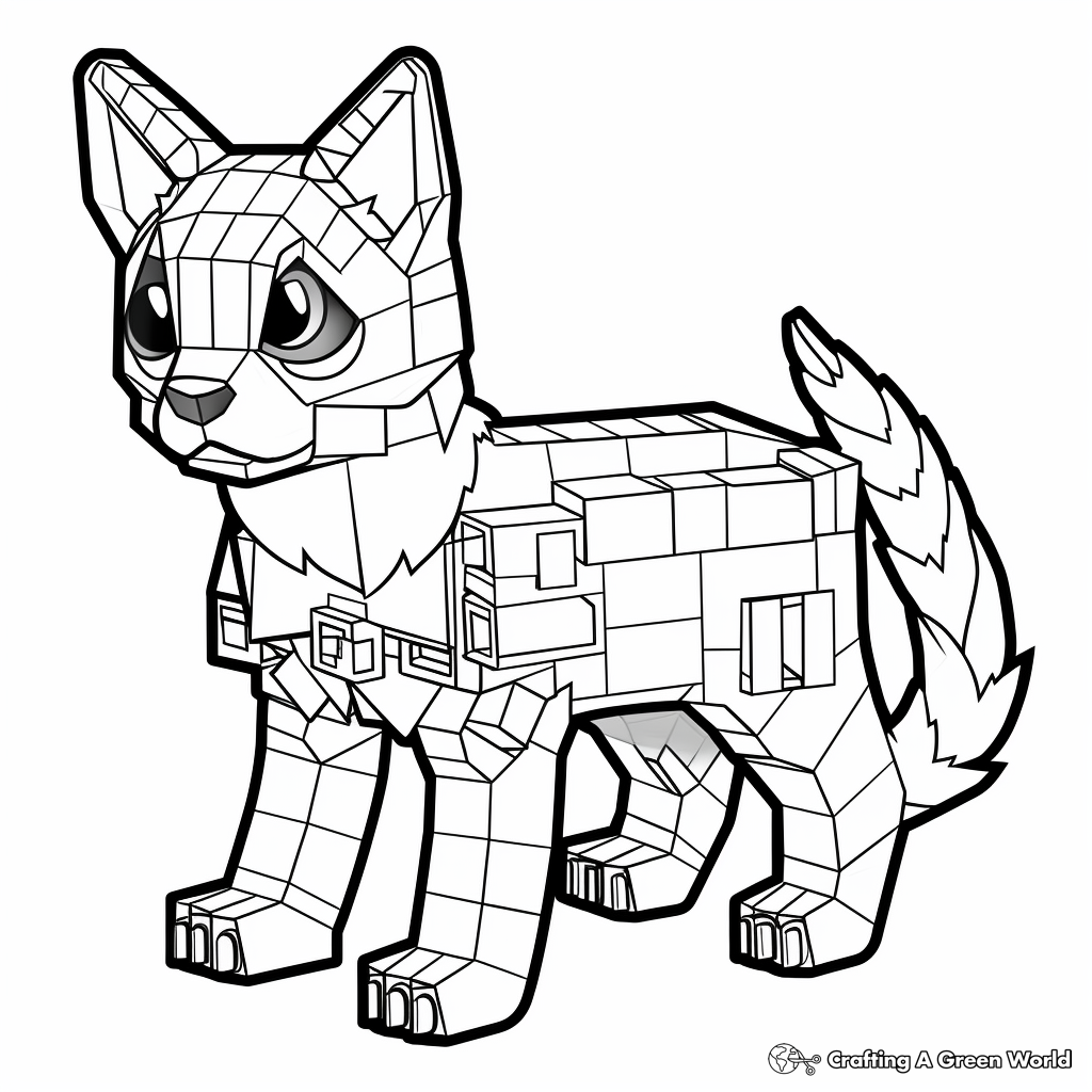 Minecraft cat coloring pages
