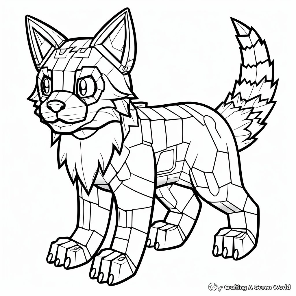 Minecraft cat coloring pages