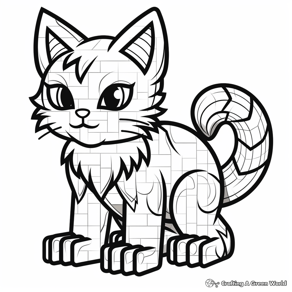 Minecraft cat coloring pages
