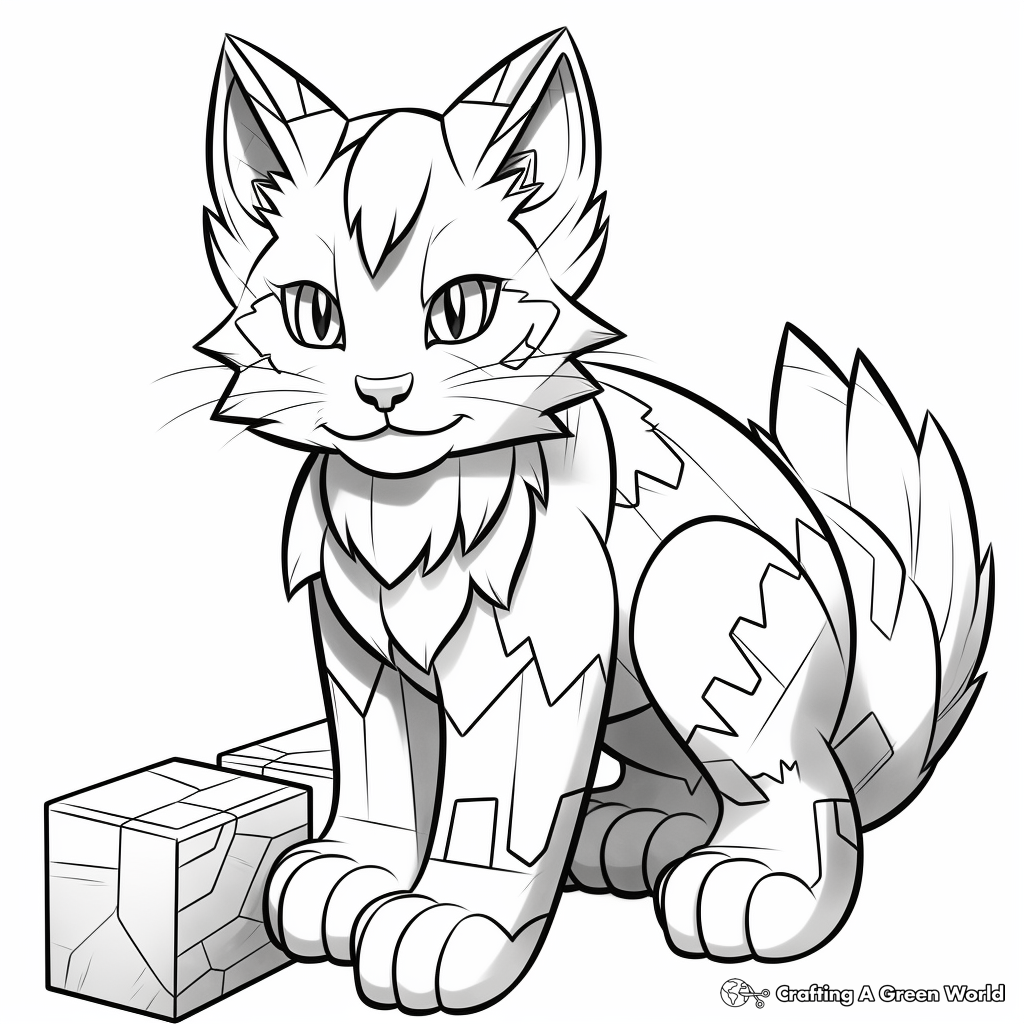 Minecraft cat coloring pages