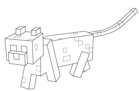 Minecraft ocelot coloring page free printable coloring pages