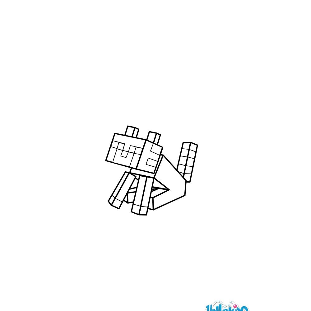 Cat coloring page from minecraft video game more video game coloring sheets on hellokids minecraft cat cat coloring page coloring pages