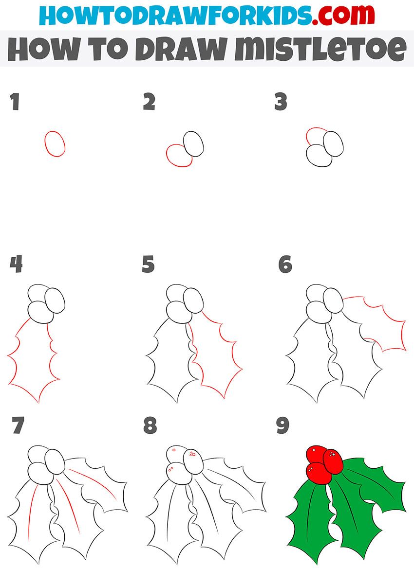 How to draw mistletoe mistletoe drawing how to draw mistletoe christmas drawing