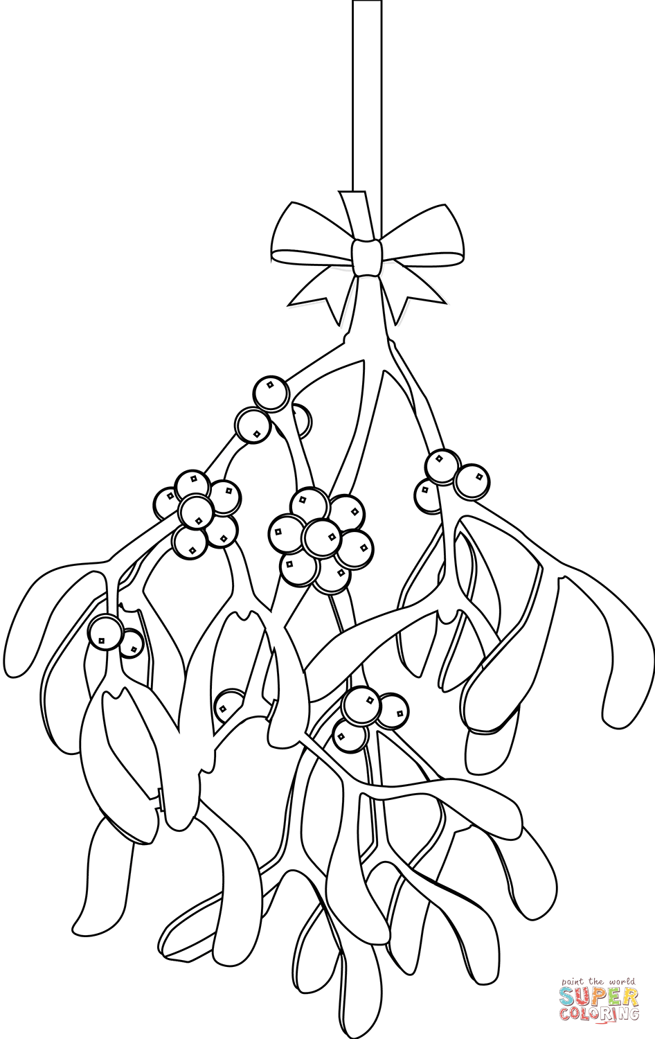Mistletoe coloring page free printable coloring pages