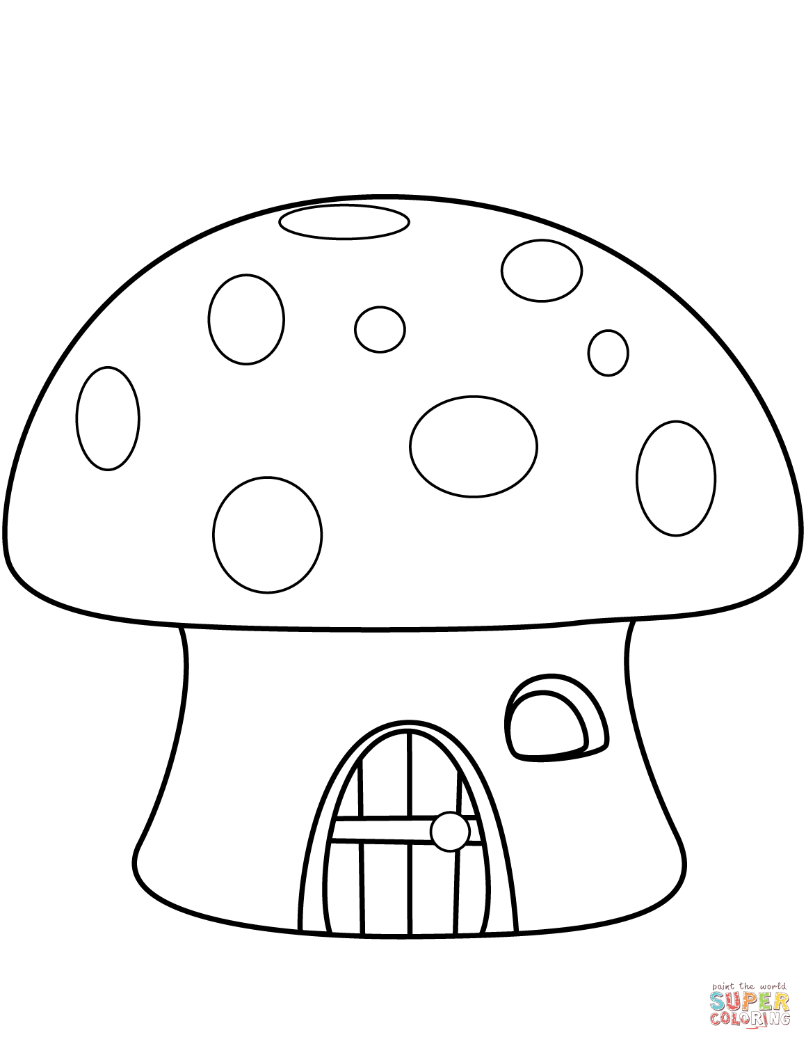 Mushroom house coloring page free printable coloring pages