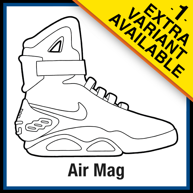 Nike air mag sneaker coloring pages