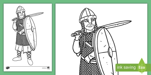 Norman warrior colouring page teacher made