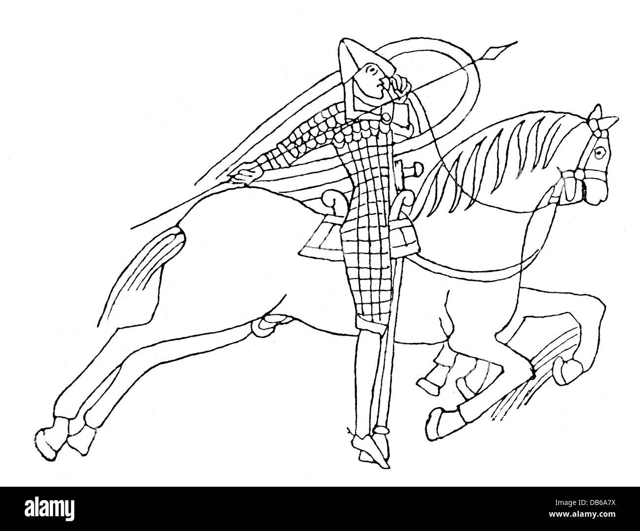 Military normans norman warrior from the th century wood engraving th century germanic teuton the germanic people teutons norse vikings warrior warriors soldiers soldier rider riders cavalryman cavalrymen knight knights horse