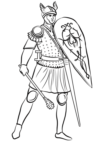 Medieval soldier with mace coloring page free printable coloring pages