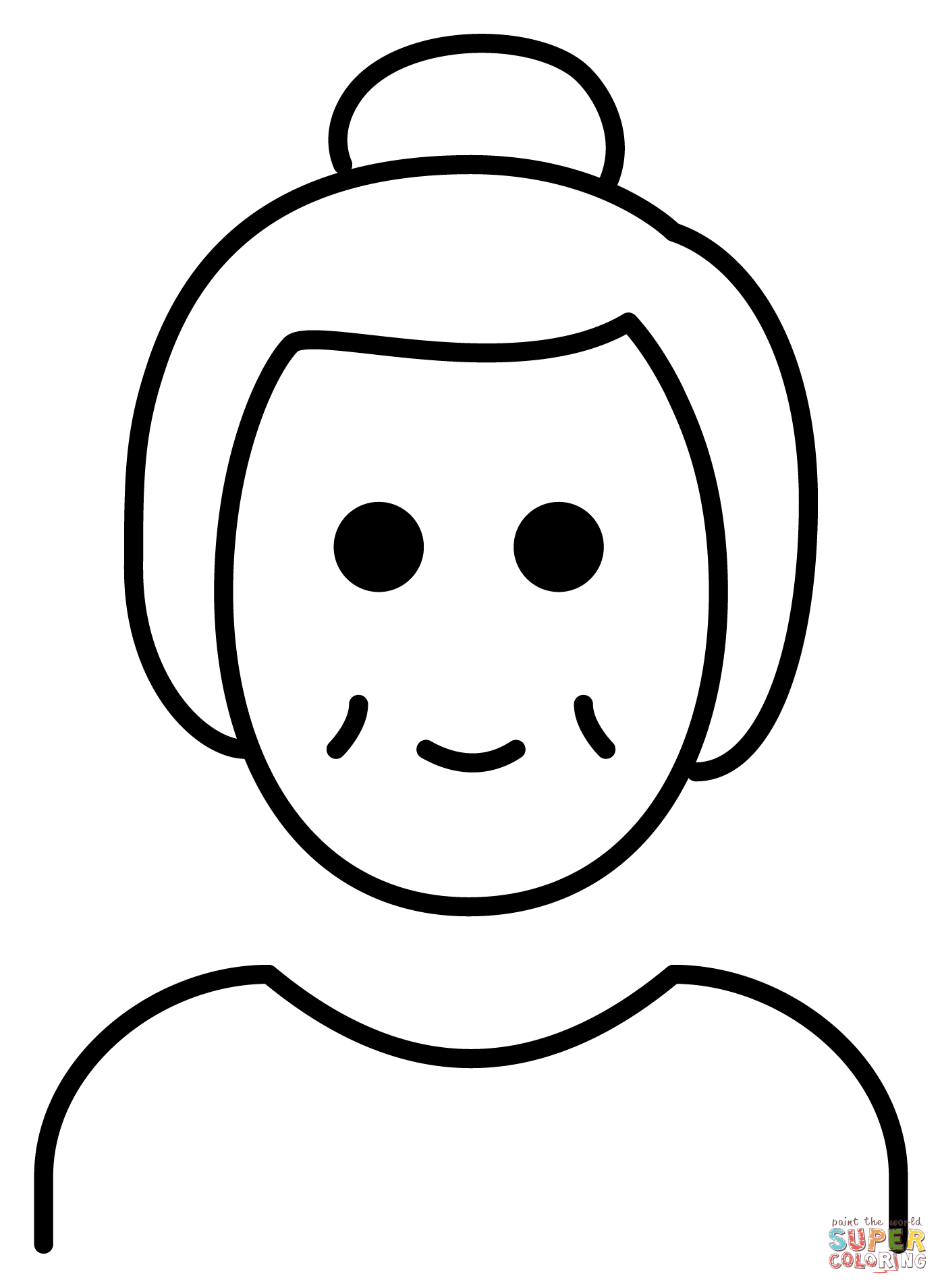 Old woman emoji coloring page free printable coloring pages