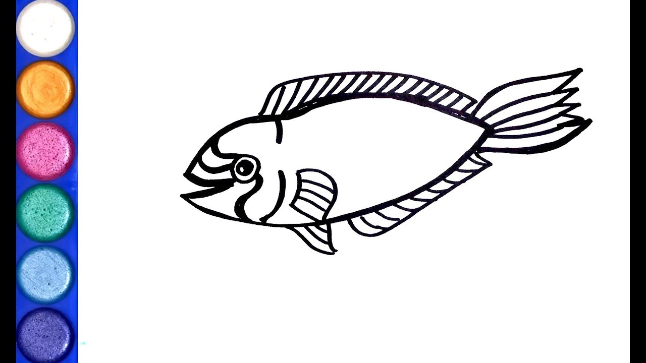 How to draw a parrotfish with watercolor