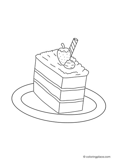 Piece of cake coloring place