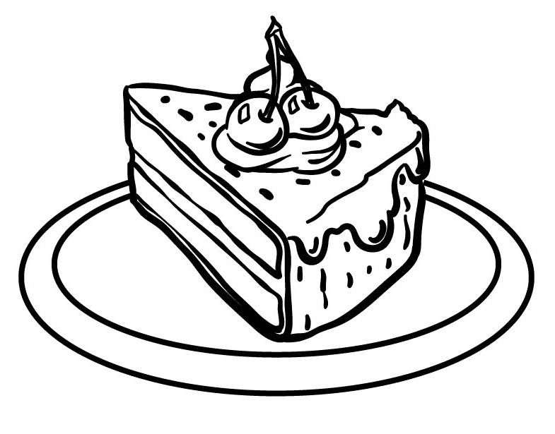 Cake coloring pages printable for free download