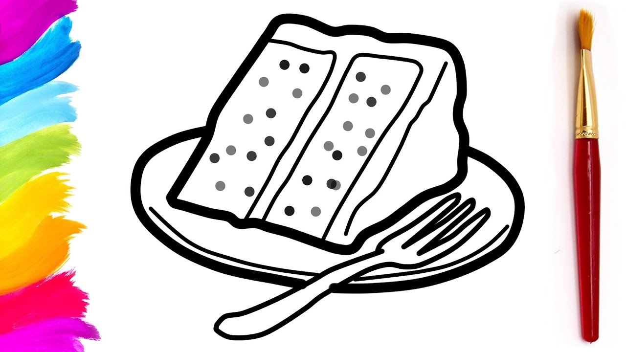 How to draw a cake slice