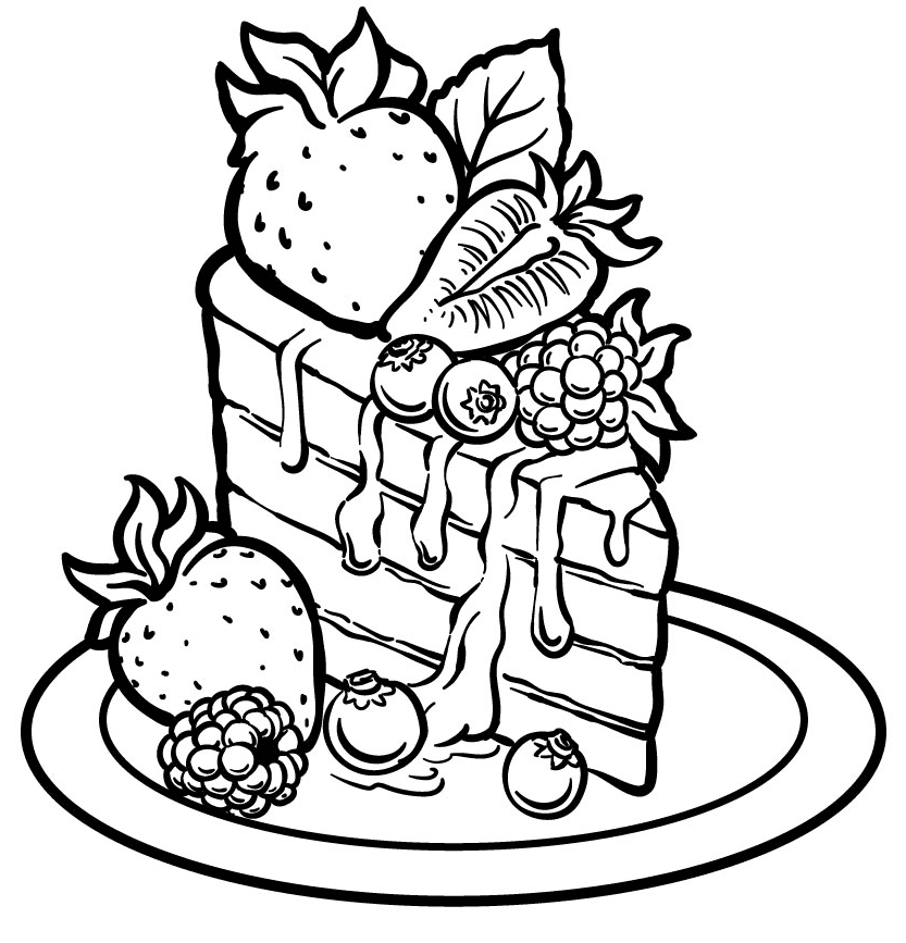 Cake coloring pages printable for free download