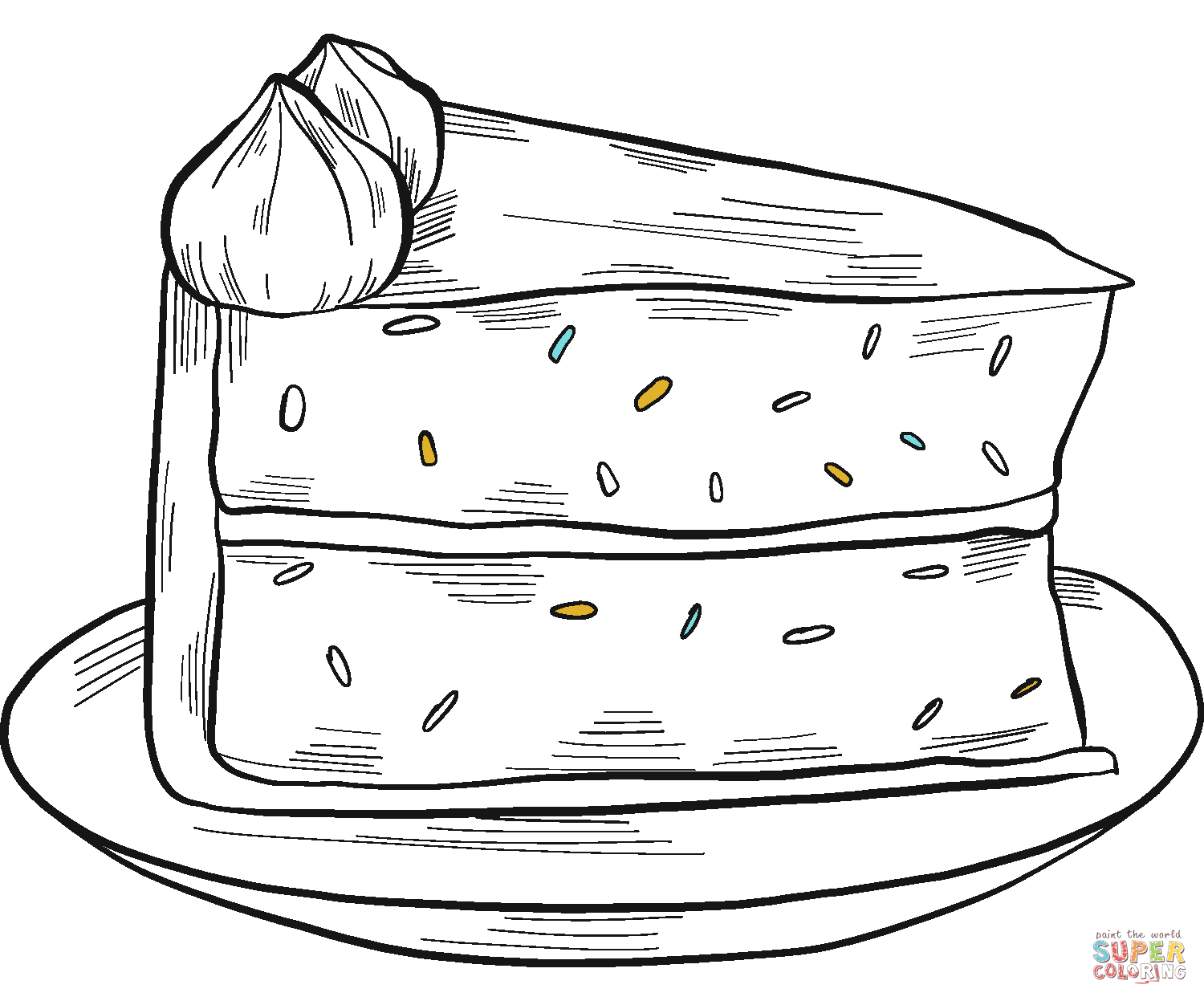 Piece of cake coloring page free printable coloring pages