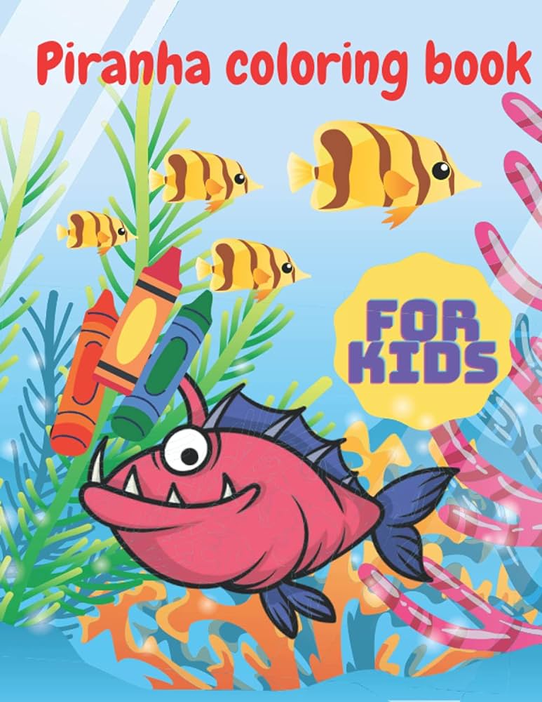 Piranha coloring book piranha activity coloring pages for kids lorek natalia books