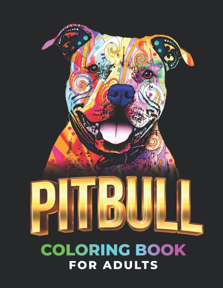 Pitbull coloring book for adults awesome realistic drawing pitbull dog coloring pages for adults stress free mind relaxation cute dogs publication johon fiydog books