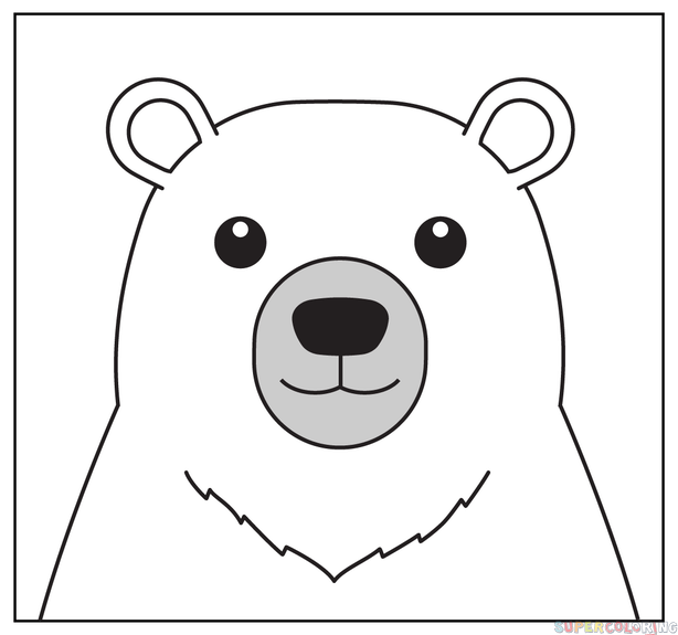 How to draw a polar bear portrait step by step drawing tutorials