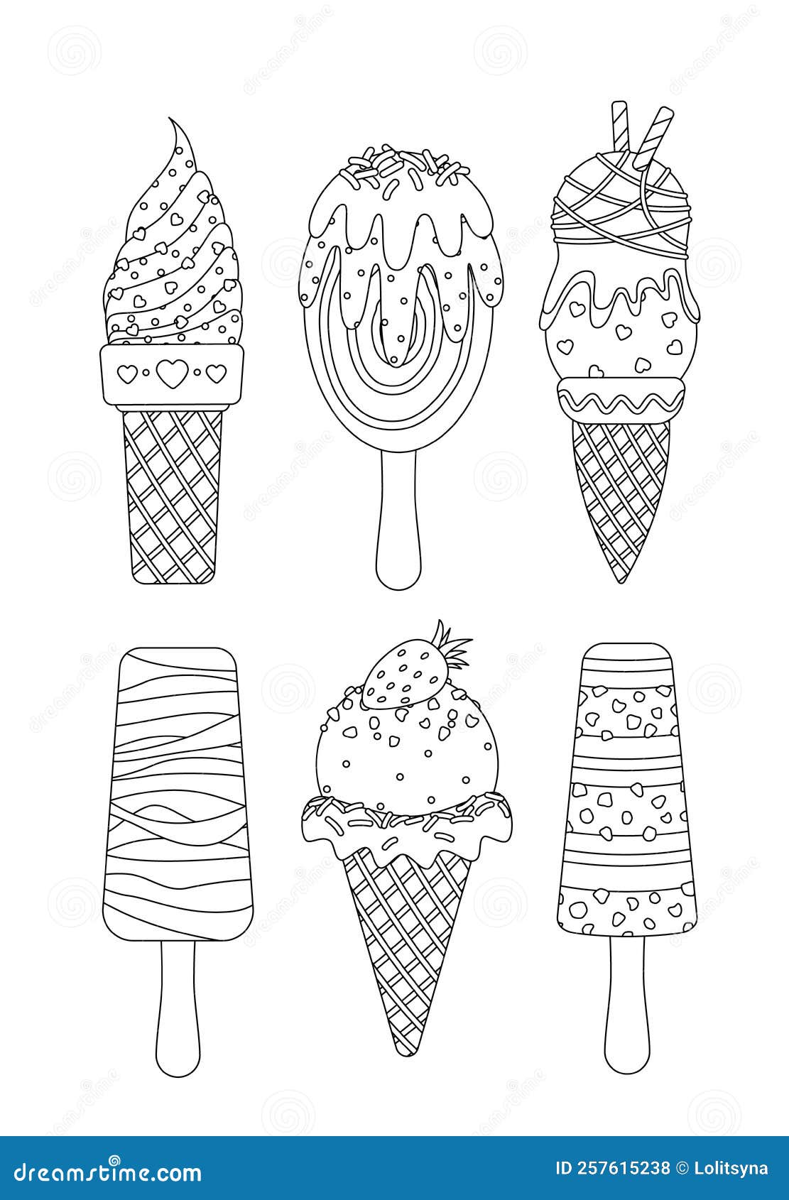 Popsicle coloring page stock illustrations â popsicle coloring page stock illustrations vectors clipart