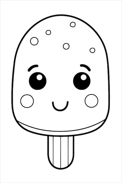 Premium vector cute popsicle coloring page