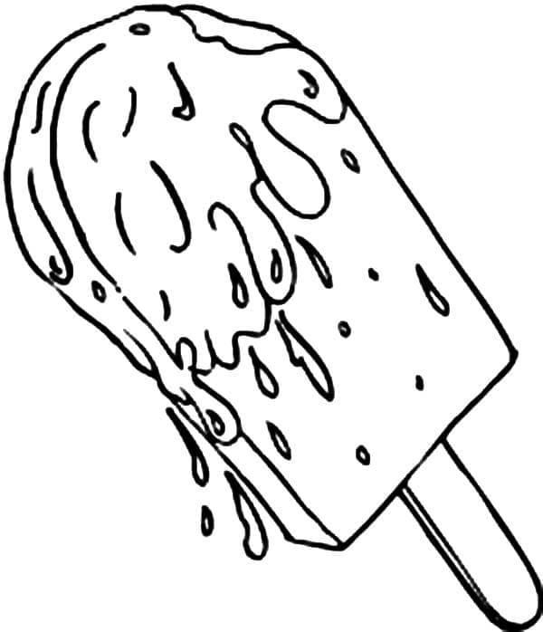 Melting popsicle coloring page