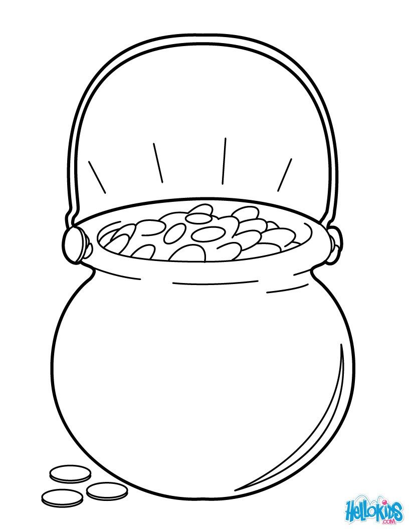 Pot of gold coloring page st patricks coloring sheets coloring pages coloring pages for kids