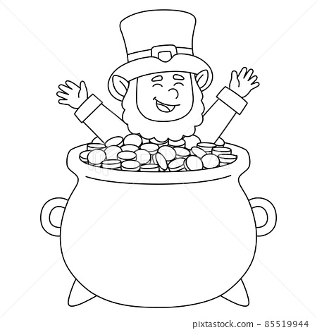 St patricks day leprechaun coloring page for kids