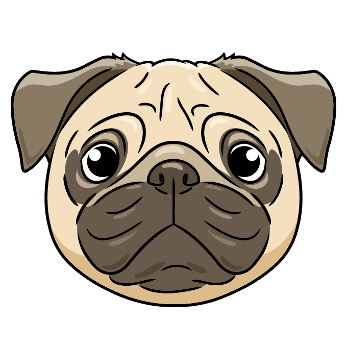 How to draw a pug face