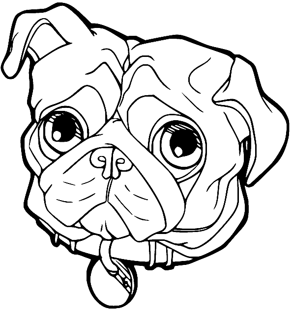 Pug coloring pages printable for free download