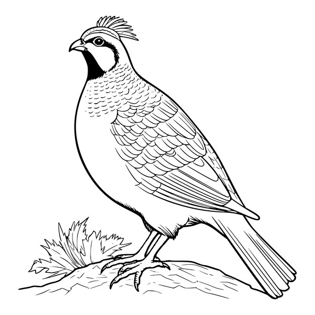 Premium vector quail coloring page for kids