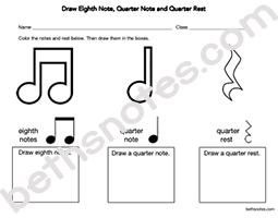 Rhythm drawing coloring notes