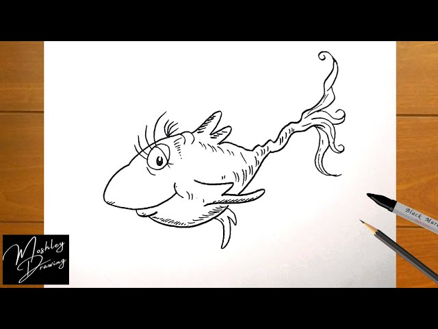 How to draw red fish from dr seuss characters