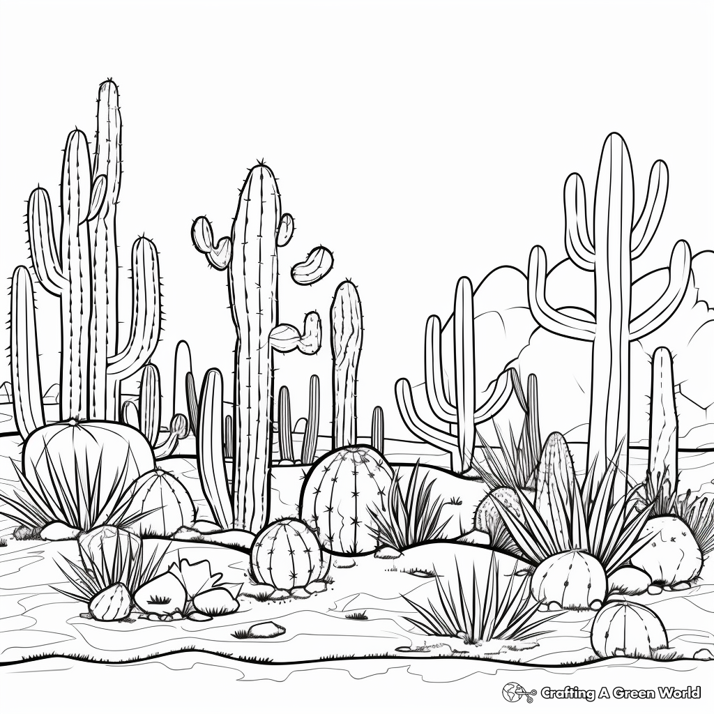 Cactus coloring pages