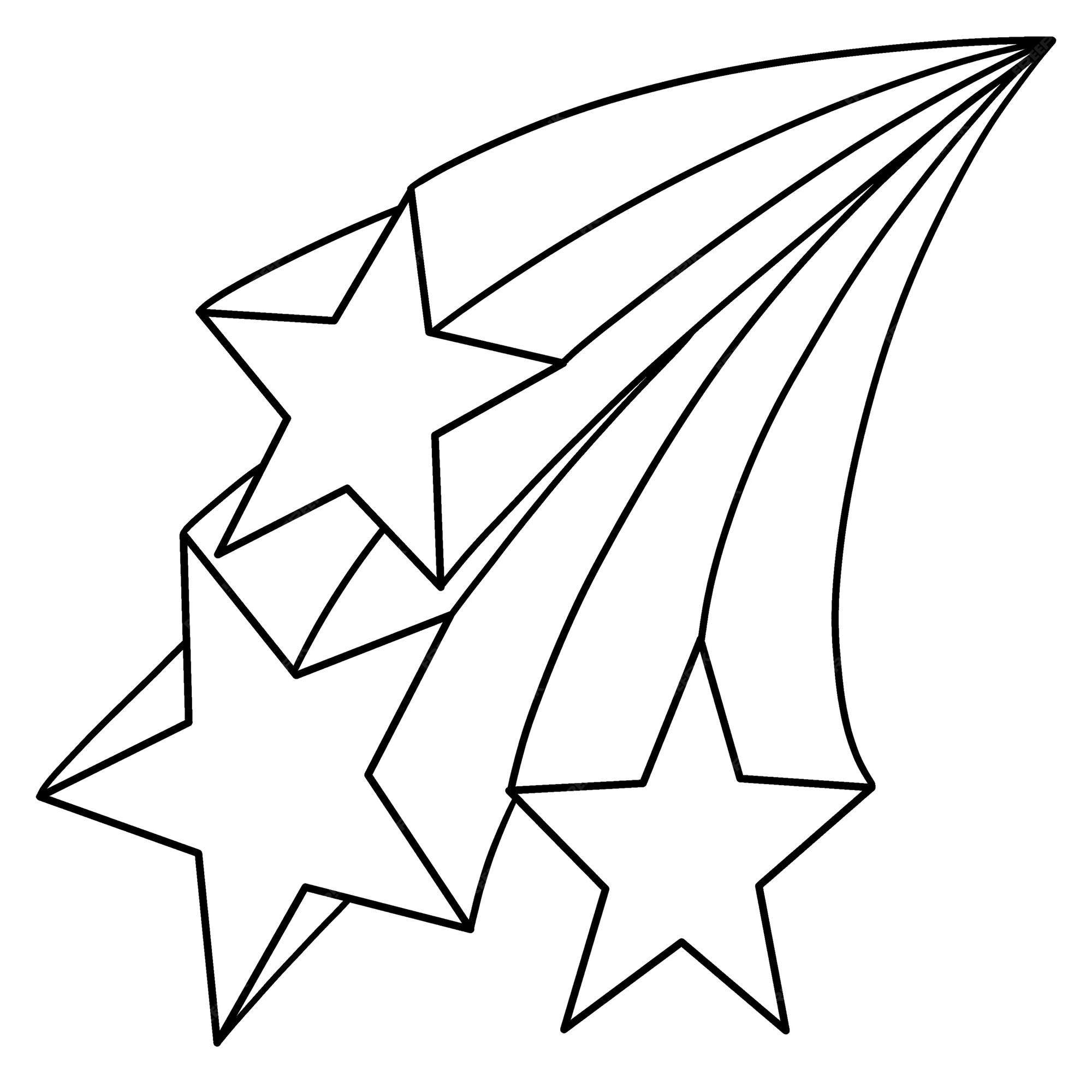 Premium vector falling shooting stars isolated coloring page