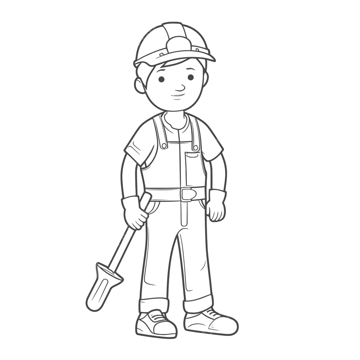 Picture of a construction worker with a shovel coloring pages outline sketch drawing vector wing drawing ring drawing shovel drawing png and vector with transparent background for free download