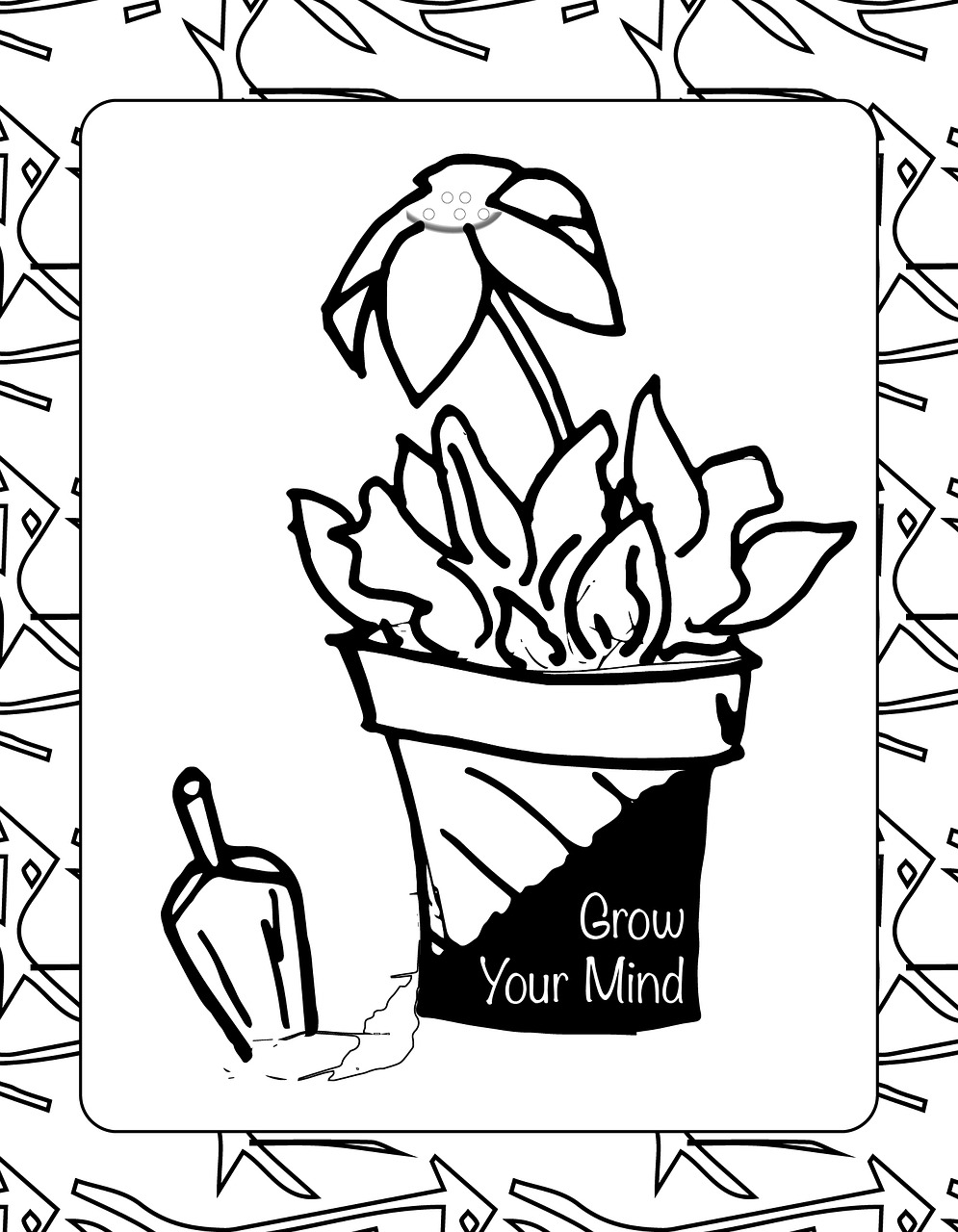 Download flower shovel coloring page royalty