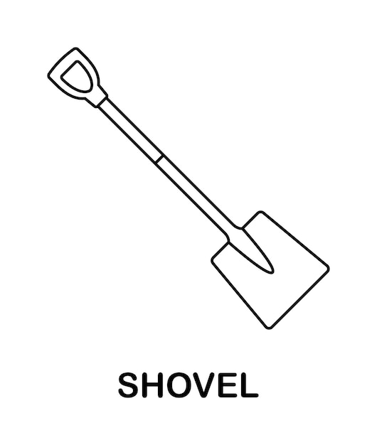 Premium vector coloring page with shovel for kids