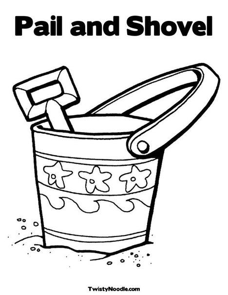 Pail and shovel coloring page cool coloring pages summer coloring sheets summer coloring pages
