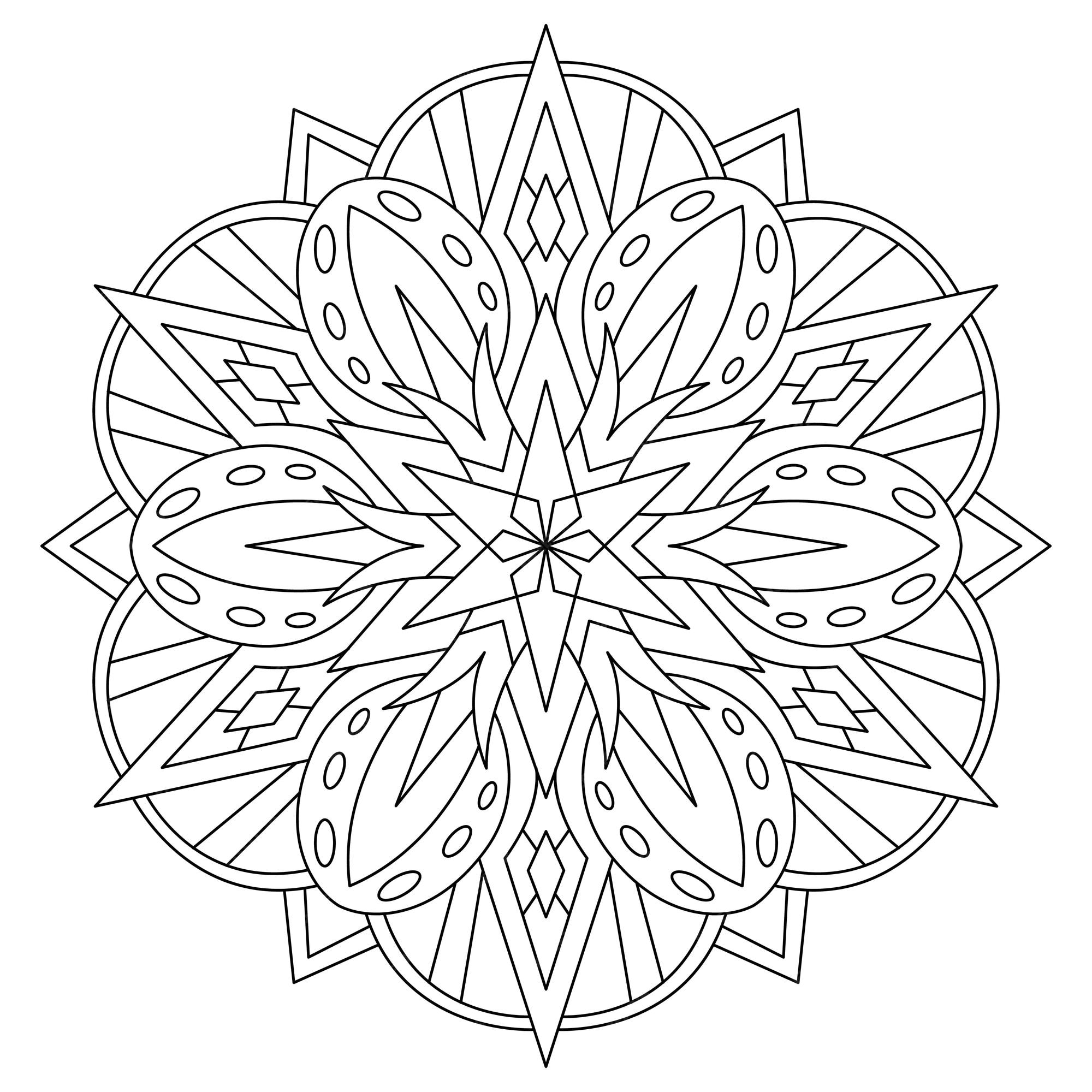 Premium vector coloring book for adults with six pointed star mandala