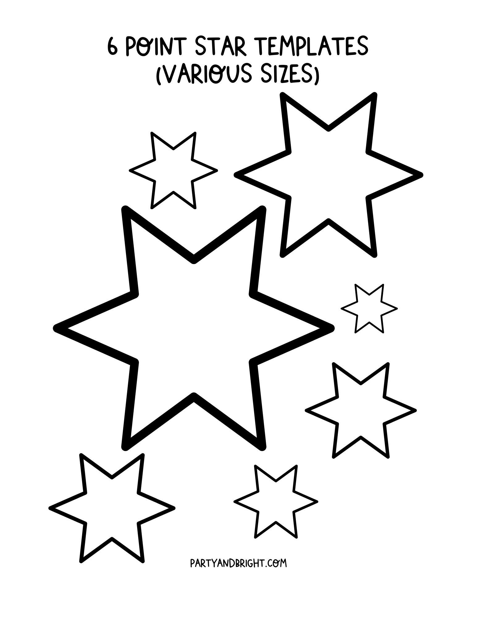 Cute star printable template
