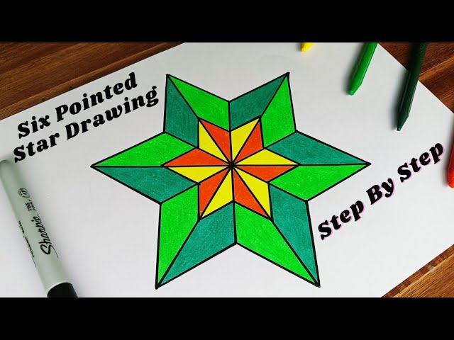 Âhow to draw six pointed star â star drawing step by step geometric star drawing