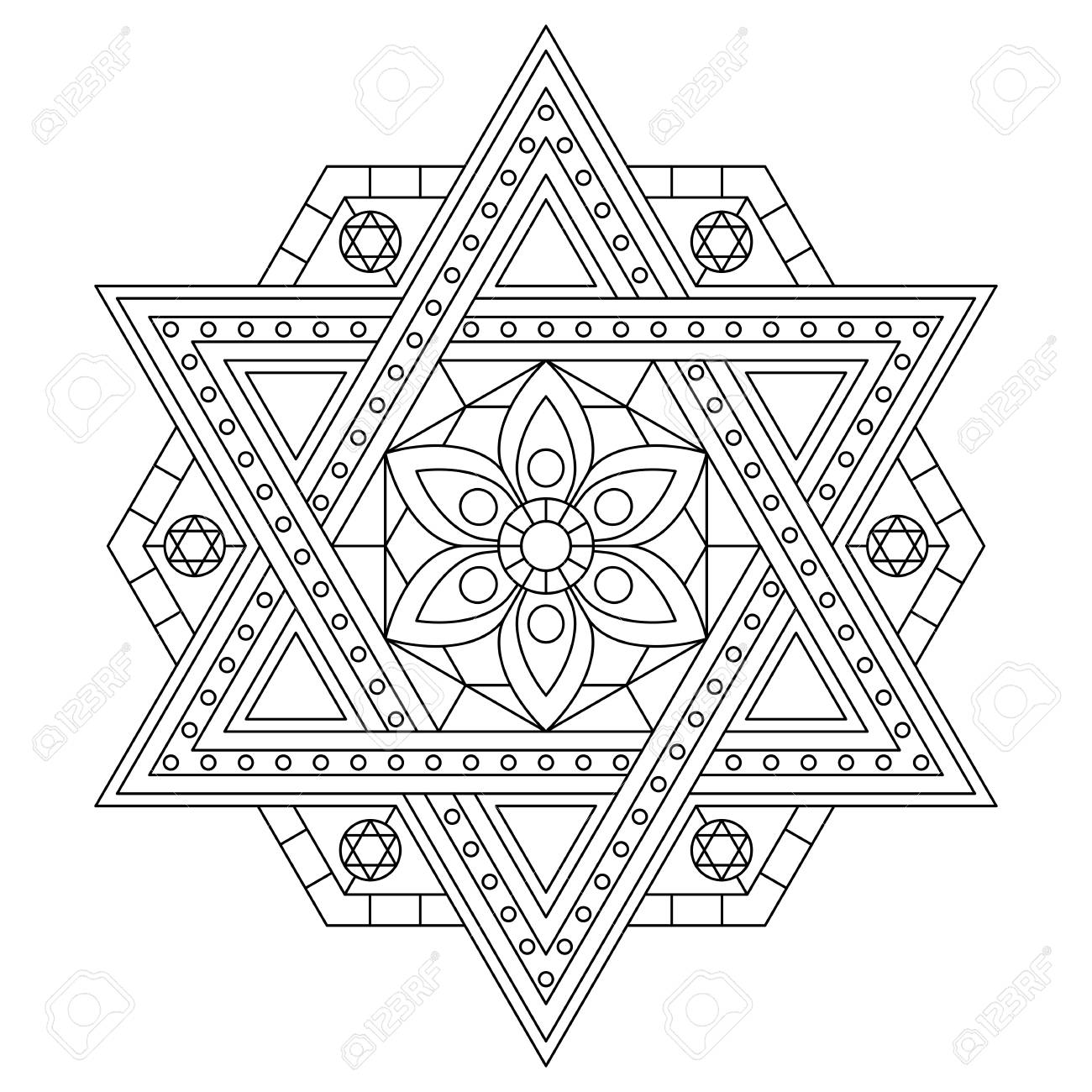 Coloring page with six