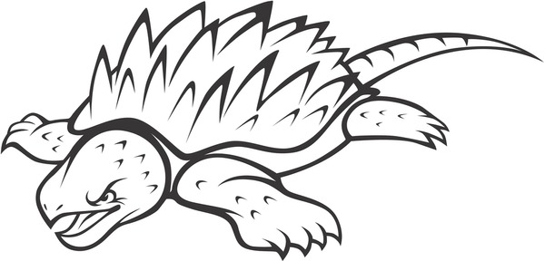 Alligator snapping turtle over royalty